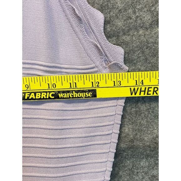 ELIZA J Scalloped Fit & Flare Sweater Dress Size XS Lilac Mini Sleeveless Spring - Picture 5 of 15